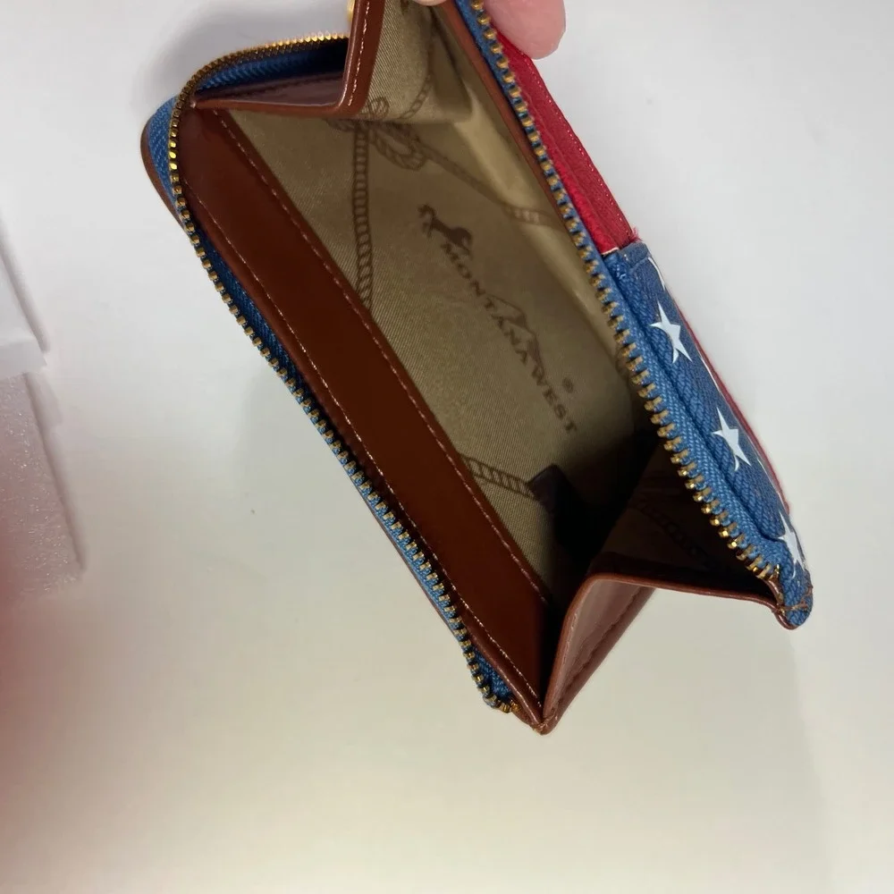 Montana West American Flag Wallet Card Case Red White Blue NWT